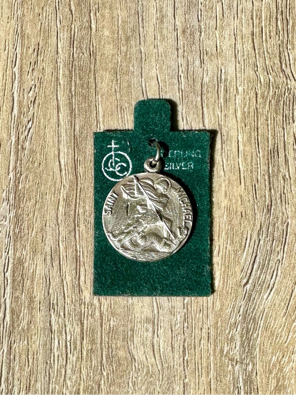 Saint Michael Silver Round Medal Pendant